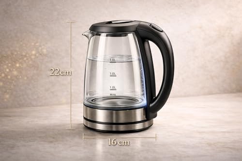 MAXELLPOWER HERVIDOR DE AGUA ELECTRICO 1,8L VIDRIO CRISTAL 1500W DE POTENCIA HERVIDORA CRISTAL (HERVIDORA VIDRIO 1,8L) - imagen 2