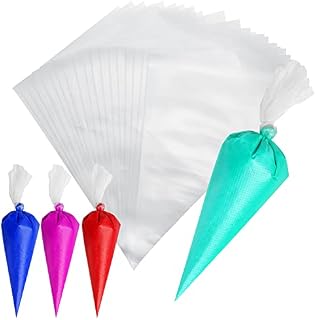 Kurtzy 100 Pack Disposable Piping & Icing Bags - 33.4 x 23.5cm/13.15 x 9.25 inches - Large Cupcake Icing Bag for Cake, Pastry, Cookies & Dessert Decorating - Plastic Bags for All Couplers