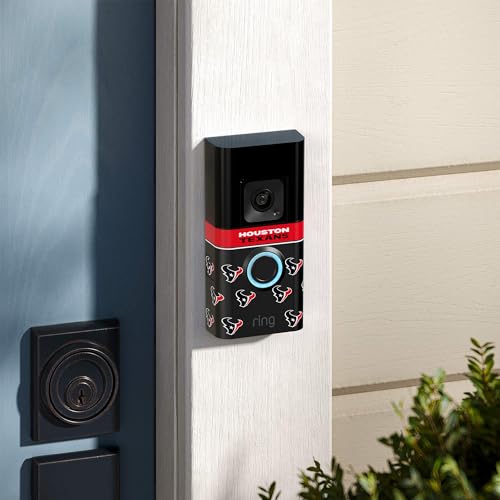 Image of All-New Limited Edition, Official NFL Faceplate for Ring Doorbells - Video Doorbell 3, Video Doorbell 3 Plus, Video Doorbell 4, Battery Doorbell Plus, and Battery Doorbell Pro | Houston Texans