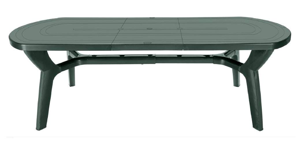Green Boheme Pagoda, Tavolo ovale con prolunga, verde, 230/180 x 90 cm