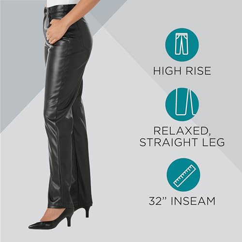 Masseys Women's Faux Leather 5-Pocket Pants3