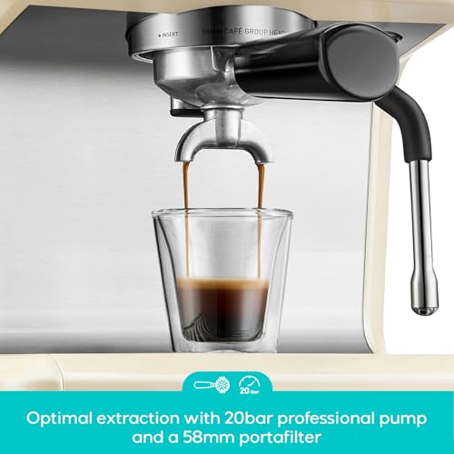 Image of CASABREWS Ultra Espresso Machine, Barista Espresso Coffee Maker for Home | LCD Display, Custom Brew Temp, Latte & Cappuccino Machine, 20-Bar Italian Pump, Powerful Steam Wand, 73oz Removable Tank