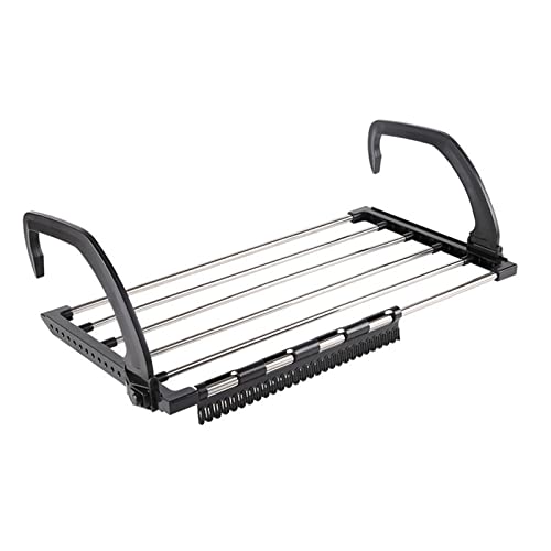 MENAYODA Secadora de ropa, radiador de balcón, plegable, de acero inoxidable, para balcón, tendedero para colgar (32 x 40 cm)