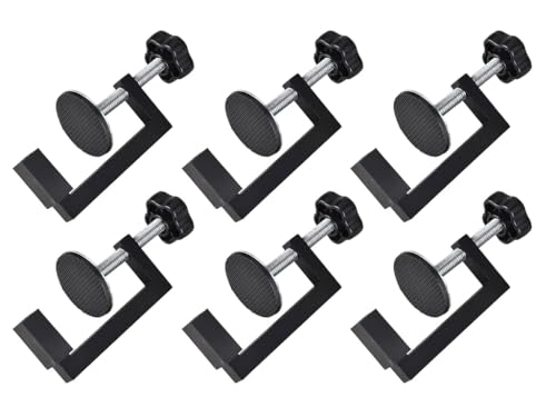 Abiyou G Klemme Kit, 6PCS Tischklemme, Universal Tischklammern, 10-57MM Tischklemme, Verstellbar Trägerklemme, Universalhalterung Klemmwerkzeuge, für Schweißarbeiten, Tischler, Haushalt(Schwarz)