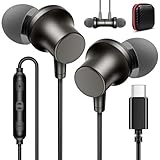 MACLE タイプc イヤホン 有線 重低音 通話 磁気 インイヤー型 対応iphone17 16 Pro Max/iPad Pro/iPad 10 A16 Air 4 5 Mini 6対応Google Pixel 9a 8a /Redmi 14 12C/SamsungGalaxy/Xperia/Macなど対応 マイク付きType-C イヤフォン 音量調節 金属外殻設計 プレゼント コーヒー色