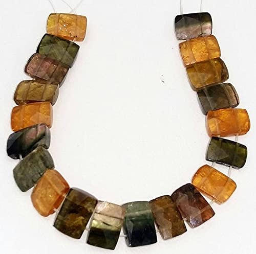 Perles de tourmaline multicolore véritables rectangles facettés de qualité supérieure - 3