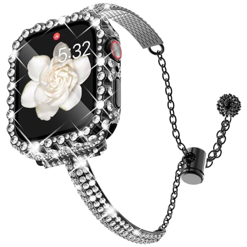 Bracelet iWatch femme brillant avec étui protection strass fin
