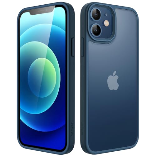 JETech Matt Hülle für iPhone 12 Mini 5,4 Zoll, Stoßfest Militärstandard FallSchutz Handyhülle, Mattierte Durchscheinende...