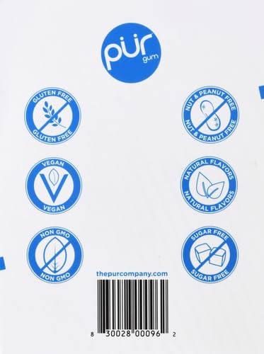 PUR Gum Chicle Sabor Menta Natural, Pack de 24 unidades, 304 g miniatura 6