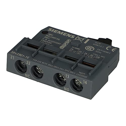3RV2901-1E SIEMENS AUXILIARY SWITCH TRANSVERSE 1NO+1NC SCREW TERMINAL
