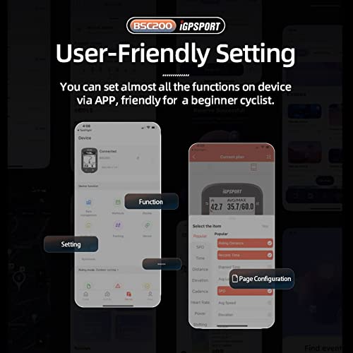 image for iGPSPORT BSC200 Bike Computer Wireless, 2.5 Inch ANT+ Cycling Speedome