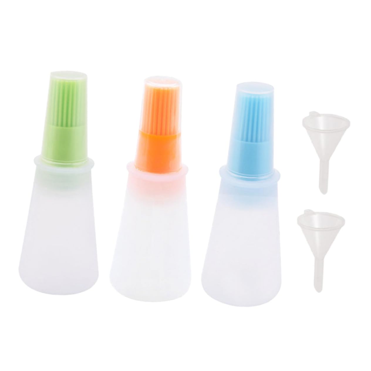 Ciieeo 5pcs Silicone Bbq Seasoning Brush Funnels for Outdoor Cooking and Grilling Kitchen Supply for Application and Cleaning
