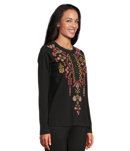 Johnny was Women's Mixed Media Henley T-Shirt2