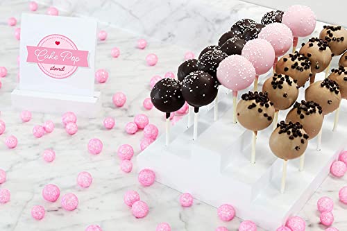Darware Wooden Cake Pop Stand; Tiered Treat Holder (24-Hole, White) #TOP3