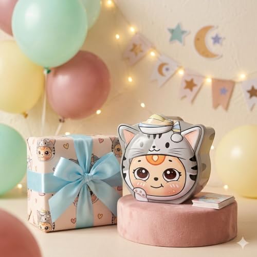Image of Sajani Cute Cartoon Creative Portable Piggy Bank, Money Saving Box with Combination Lock, Mini Coin Bank Gifts for Boys and Girls, Best Return Gifts for Kids (Pack of 1) (Tiger - Grey)