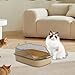 Large Open Cats Litter Box Kitty Litter Pan, Cartoon Appearance, Heighten Cat Sandbox, Splashproof Cat Toilet Cat Litter Tray, Brown