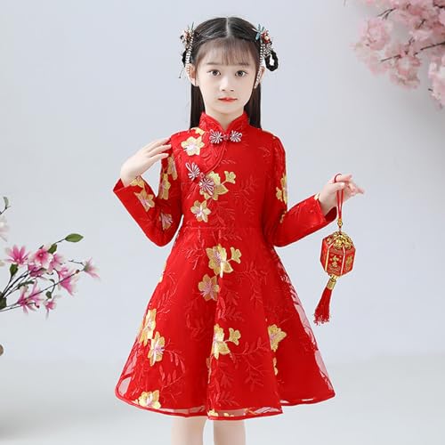 Toddler Girls Tang Suit Dresses Chinese Traditional New Year Princess Dresses Embroidery Cute Outfits for Girls3