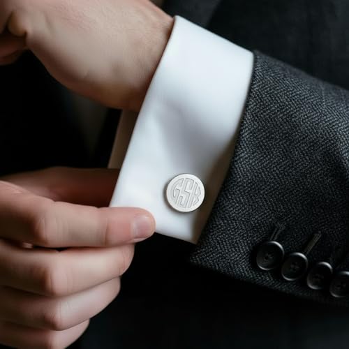 Mancuernillas personalizadas de plata para hombre miniatura 5
