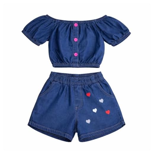 Conjunto Top e Short Jeans Infantil Menina Festa Aniversário Presente-KIDS (AZUL ESCURO, 7 A 8 ANOS (GG))