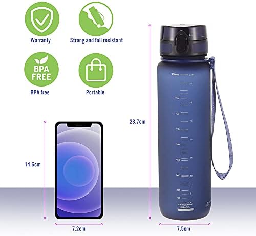 PROIRON Water Bottle for Bike, Running, Cycling, Gym, Leak Proof Sports Water Bottles 500ml/1l with Flip Top Lid, Filter & Protein Shaker Included