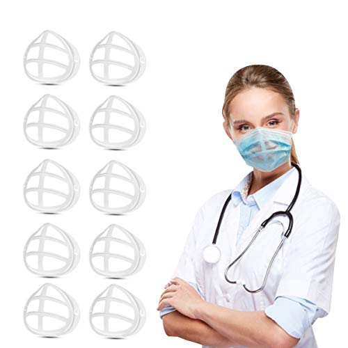 AICase Face Bracket Internal Support Frame for M-a-sks,3D Face Frame Support Holder Nose Breathing smoothly,Comfortable Reusable and Washable Lipstick Protection for Adults (10PCS, Adult-Plus)