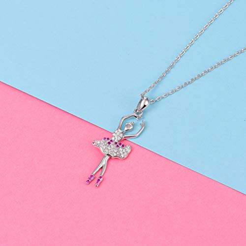 Pendentif ballet argent avec chaîne pour danseuse et fillette - 5