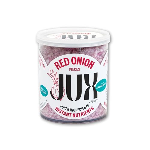 JUX Freeze-Dried Red Onion 2-Pack Bundle | 100% Natural & Nutrient-Rich | Rehydrates Instantly for Cooking, Sauces & Garnishing | Long Shelf Life | Equals 300g of Red Onion | No Additives, Vegan