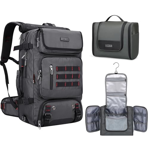 WITZMAN Carry on Travel Backpack for Men Airline Approved Convertible Nylon Duffle Backpack and Toiletry Bag Large Hanging Multi-organization Bathroom Bag