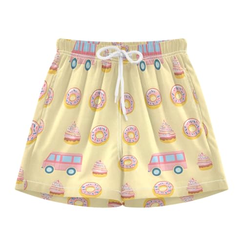 Bolaz Toddler Boys Swimwear Swim Trunks with Compression Liner 4T Donut Dessert Cart