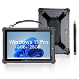 ONERugged Rugged Tablet M10J, 10.1 inch Windows 11 Pro Tablet, 8GB+128GB, N5100 CPU, IP65 Waterproof, MIL-STD-810H, 5000mAh, Industrial Outdoor Work PC w/ 8MP+5MP Camera, 4G LTE/WiFi/BT 5.0/NFC-Gray