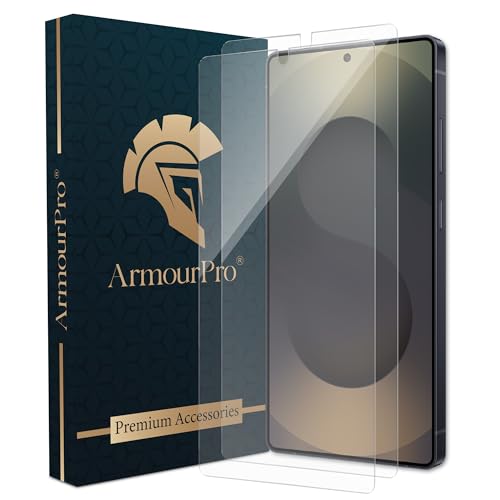 Image of ArmourPro Borderless Tempered Glass for Samsung Galaxy S25 Ultra, Pack of 2 Clear Screen Protector with Anti-Dust Speaker Mesh, 9H Anti-Scratch, HD Clarity, Case Friendly, Easy Installation Kit