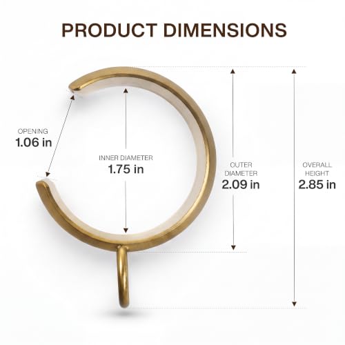 Image of TWOPAGES 10 Pcs C Shaped Bypass Burnished Brass Curtain Rings