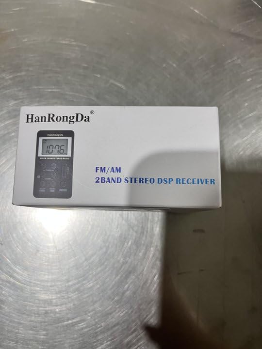 HanRongDa HRD-103 AM Digital 2 Band Stereo Portable Pocket W/ Headphones LCD Screen Rechargeable Battery Lanyard Silver - View #5