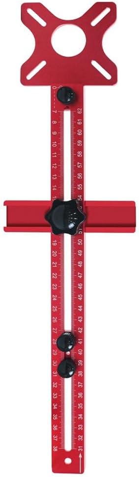 Aluminum Alloy Router Milling Groove Bracket, Circle Cutting Jig Woodworking Cabinet, Quick-Disassembly Punch Tool with Detachable Base, Red Finish Trim Routers (Regular Model)(A)