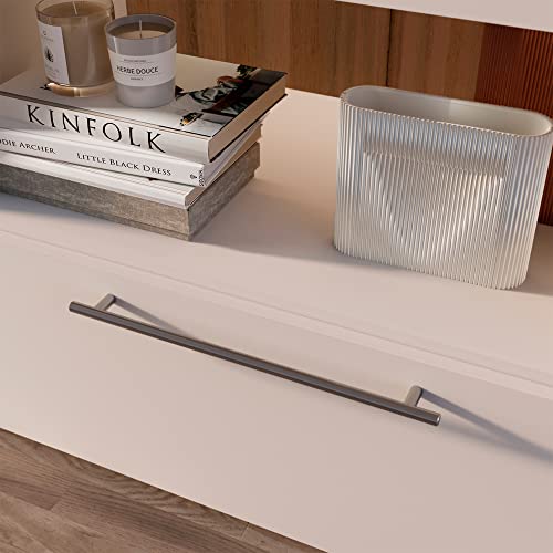Emuca - Orlando Furniture Handle, 128 mm (5 inch) Interaxis, L178mm (7 inch), Satin Finished Nickel, Steel, 10 ut - Image 3