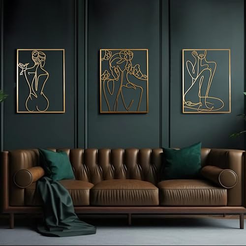 3J Group XL Gold Metal Wall Art - 18x24 Inches,