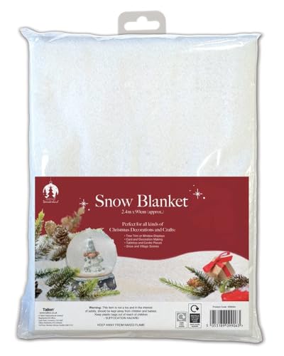 Artificial Snow Blanket – White Fake Snow Sheet 2.4m x 90cm – Christmas Decoration Scene Setter for Window Displays, Table Tops, Under Tree, Nativity Scenes, Crafts & Winter Wonderland Décor