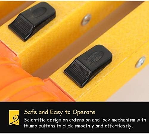 Lightweight 4M Fiberglass Extension Ladder with Hook Non-Conductive Stepladder for Roofs & Walls Compact Design with Finger Protection - Safe & Durable for Outdoor Use