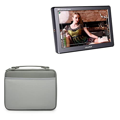 BoxWave Case Compatible with Lilliput A8s - Hard Shell Briefcase, Slim Messenger Bag Briefcase Cover Side Pockets - Pewter