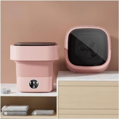 小型洗濯機 脱水機能付き 折りたたみ ミニ洗濯機 8L大容量 ポータブル 小型 簡易 銀イオン 操作簡単 節水 省エネ 高性能 小さい 洗濯 持ち運び 寮用 子供服 おもちゃ (ピンク)