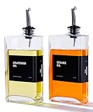 APT 1101 Olive Oil Dispenser for Kitchen, Cooking Oil and Vinegar Dispenser Set, Olive Oil Bottle, Soy sauce dispenser, coffee syrup bottles - 2 pcs, Black