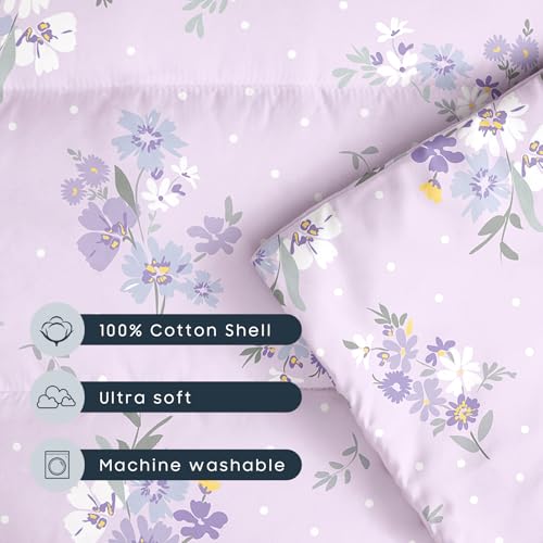 Image of Wake In Cloud - Toddler Nap Mat with Pillow and Blanket, 100% Cotton Fabric, for Kids Girls Ages 3 Plus in Daycare Kindergarten Preschool, Roll Up Sleeping Bag, Floral Flowers