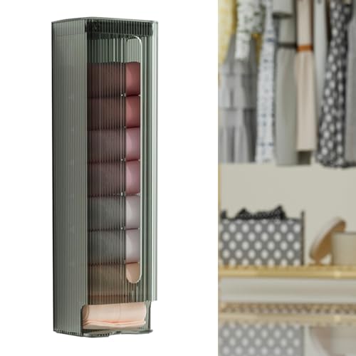 NOENNULL Caja de almacenamiento de ropa interior montada en la pared, multiusos, organizador de calcetines, para baño, cocina, bolsa de basura (gris claro)