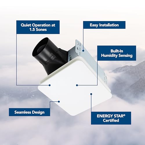  Broan-NuTone Roomside Series Humidity Sensing Bathroom Exhaust Fan for Energy Efficient Humidity Control
| Broan-NuTone