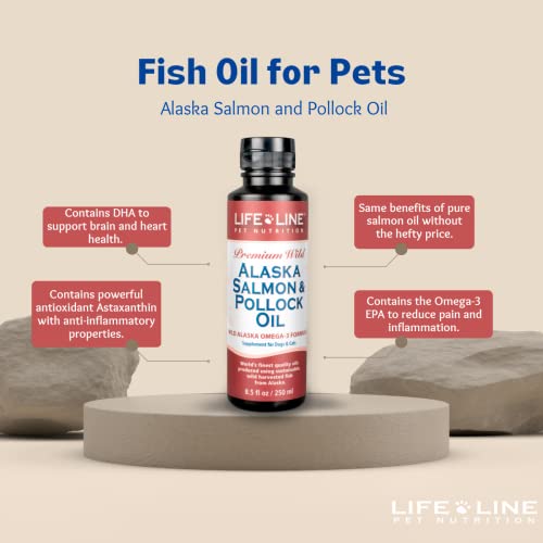 Life Line Pet Nutrition Wild Alaska Salmon & Pollock Oil - Omega 3 Supplement for Dogs and Cats in All Life Stages, 66 Fl Oz — view 2