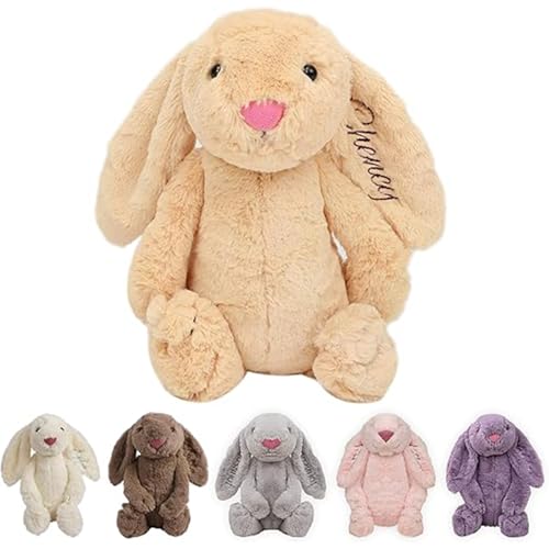personalized baby gifts bugmkcs bunny stuffed animal for babies with embroidered child39s name handmade custom plush rabbit toy for girl boy customized cute baby gift for newborn kid children39s day