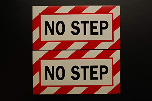 (2 Pack) No Step Sticker Vinyl Decal - Airplane Wing Warning - Window Indoor Outdoor Waterproof (X2PS33)