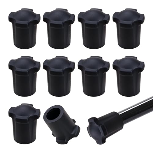 SaiDian 10Pcs Camping Leg Rubber Foot Protection Slip-Resistant Table and Folding Chair Leg Feet Replacement Caps Prevent Sinking on Muddy Terrains for Outdoor Enthusiasts(for 13mm Diameter Legs)