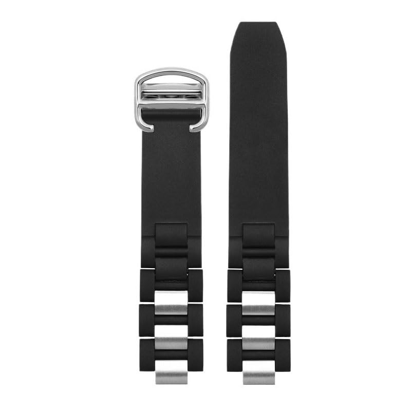 Bracelet montre caoutchouc pour Cartier 21st Century W10125U2 noir