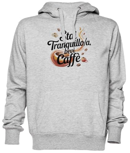 Sweat-shirt gris Stai Tranquilloa Bevi Caffè idéal pour les pauses cocooning